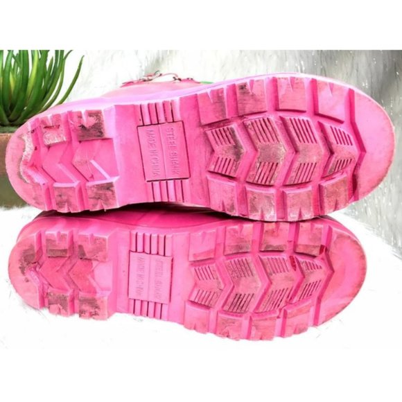 Polo Ralph Lauren Pink Green Rain Boots 6 - Picture 7 of 11